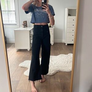 zara marine straight jeans - color: black - size 2